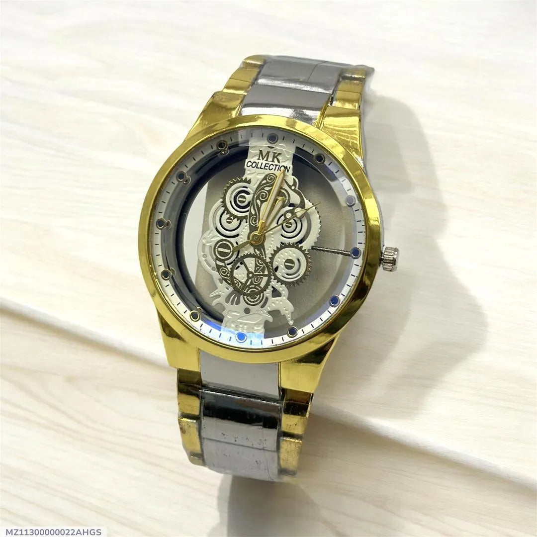 Men's Luxury Watch 1 PC StainLess Steel Chain Strap in black and golden