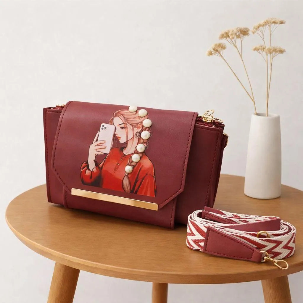 WOMEN;S LEATHER PRINTED HAND BAGS