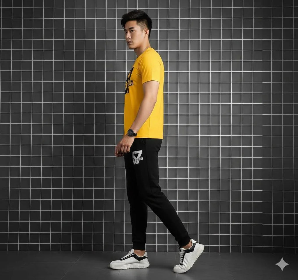 2 PCS MENS POLYESTER PRINTED TRACK SOIT