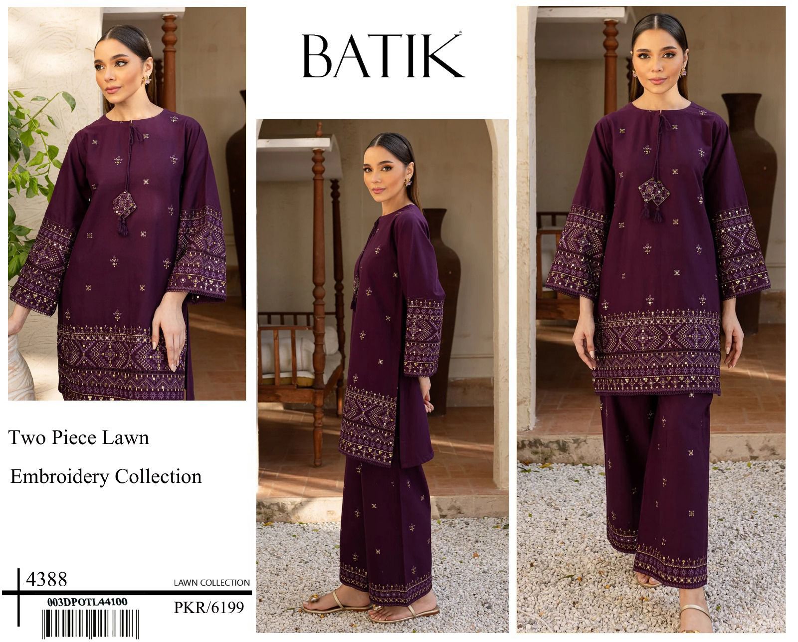 2 PCS LAWN EMBROIDERY