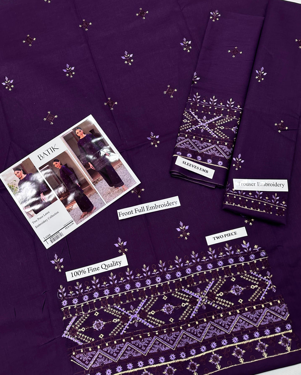 2 PCS LAWN EMBROIDERY