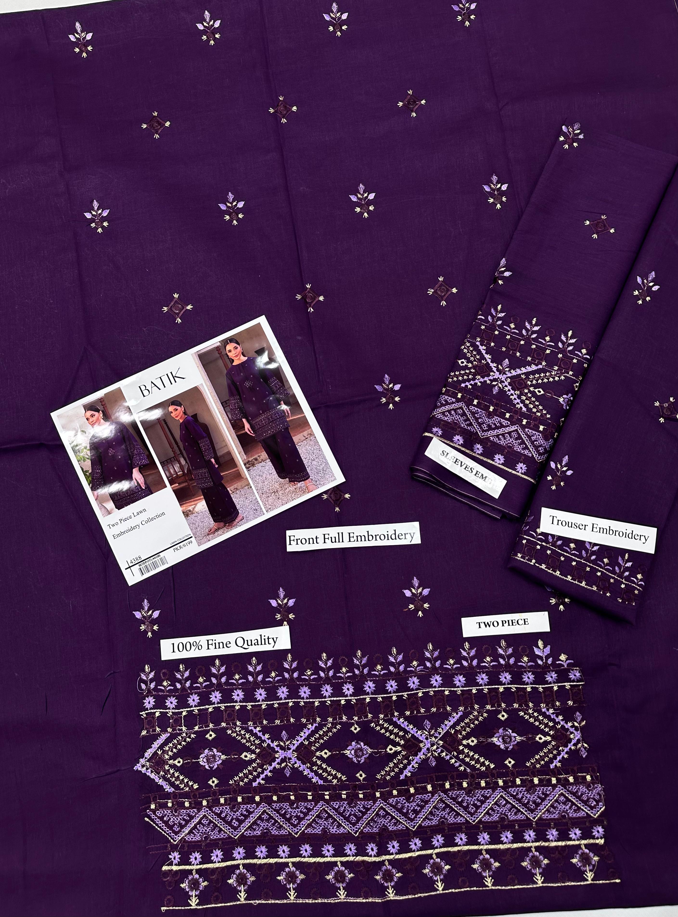 2 PCS LAWN EMBROIDERY